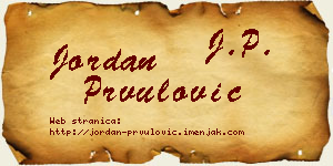 Jordan Prvulović vizit kartica